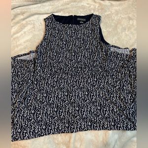 Jessica Howard Midi Length Blue White Floral Dress sz 16